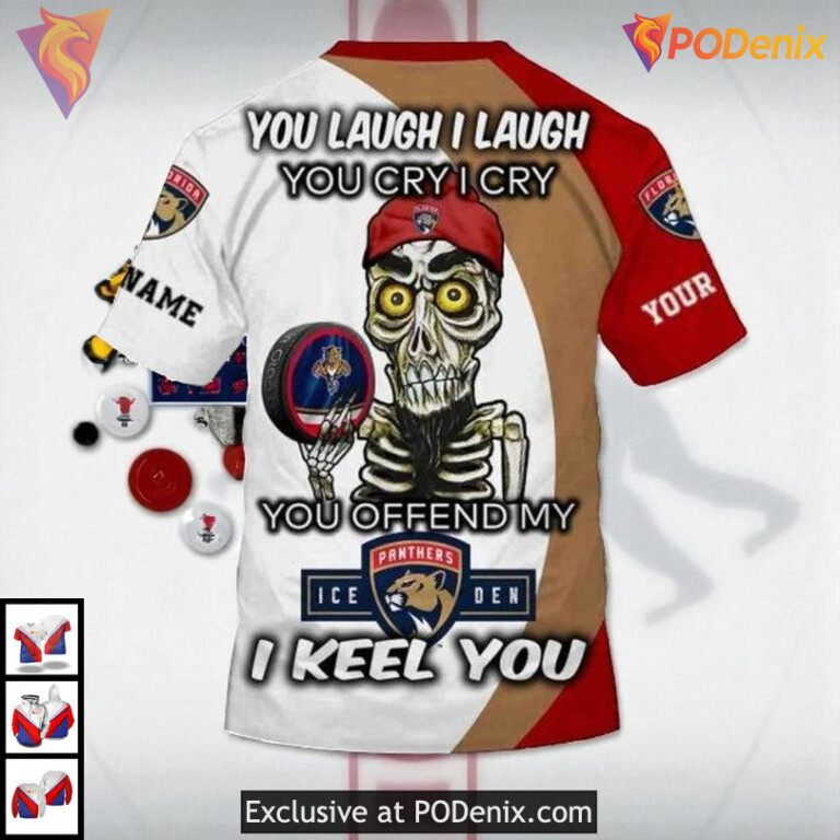 Funny Quote You Laugh I Cry Design Custom Florida Panthers Hoodie NHL 3D - 3