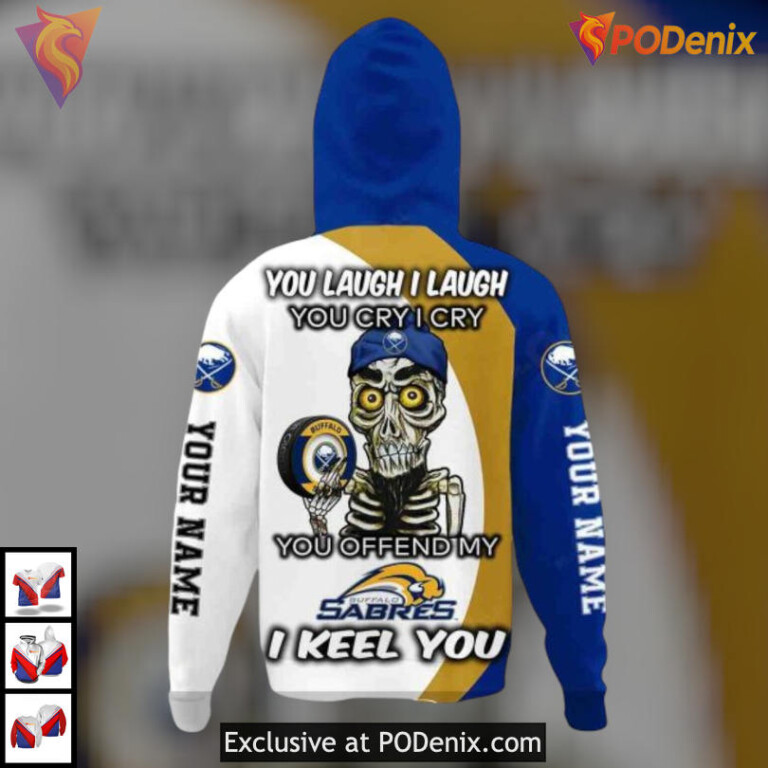 Funny Quote You Laugh I Cry NHL Buffalo Sabres Winter Hoodie 3D - 2