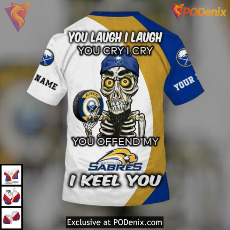 Funny Quote You Laugh I Cry NHL Buffalo Sabres Winter Hoodie 3D - 3