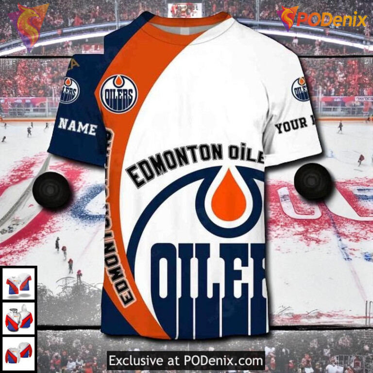 Funny Quote You Laugh I Cry NHL Edmonton Oilers Graphic Hoodie 3D Sweatshirt - 1