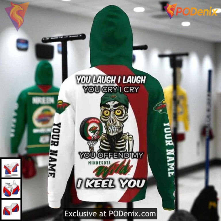 Funny Quote You Laugh I Cry NHL Minnesota Wild Full Print Hoodie 3D - 2