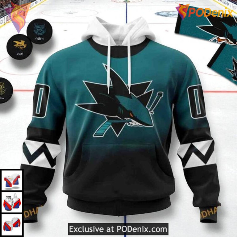 Gradient Series Concept Style Custom Vintage San Jose Sharks Hoodie 3D