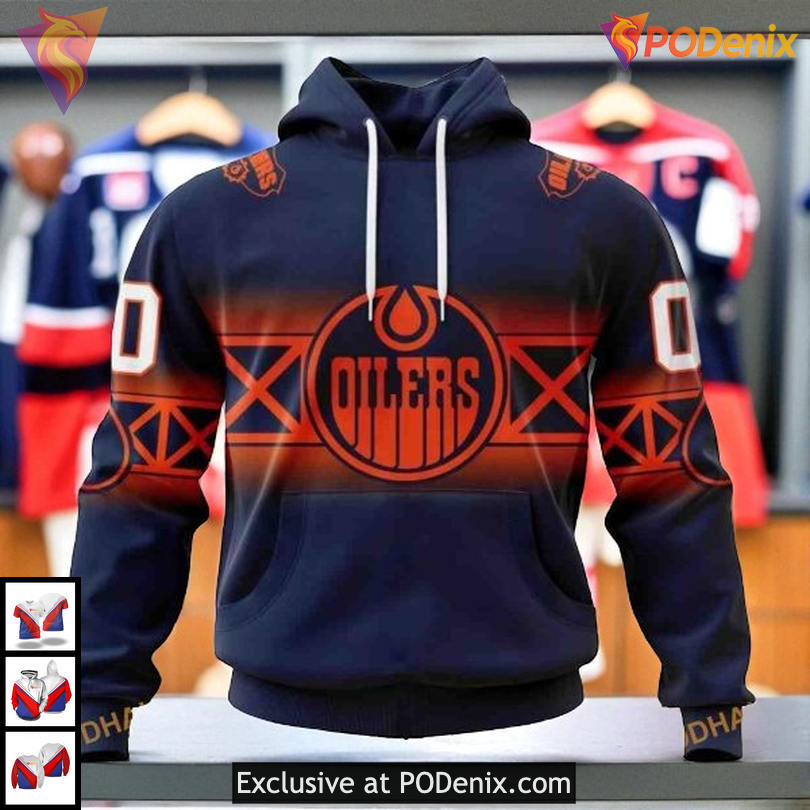 Gradient Series New Concept Design NHL Edmonton Oilers Kids Hoodie 3D