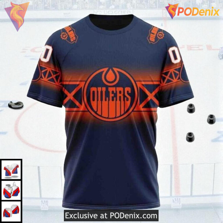 Gradient Series New Concept Design NHL Edmonton Oilers Kids Hoodie 3D - 2