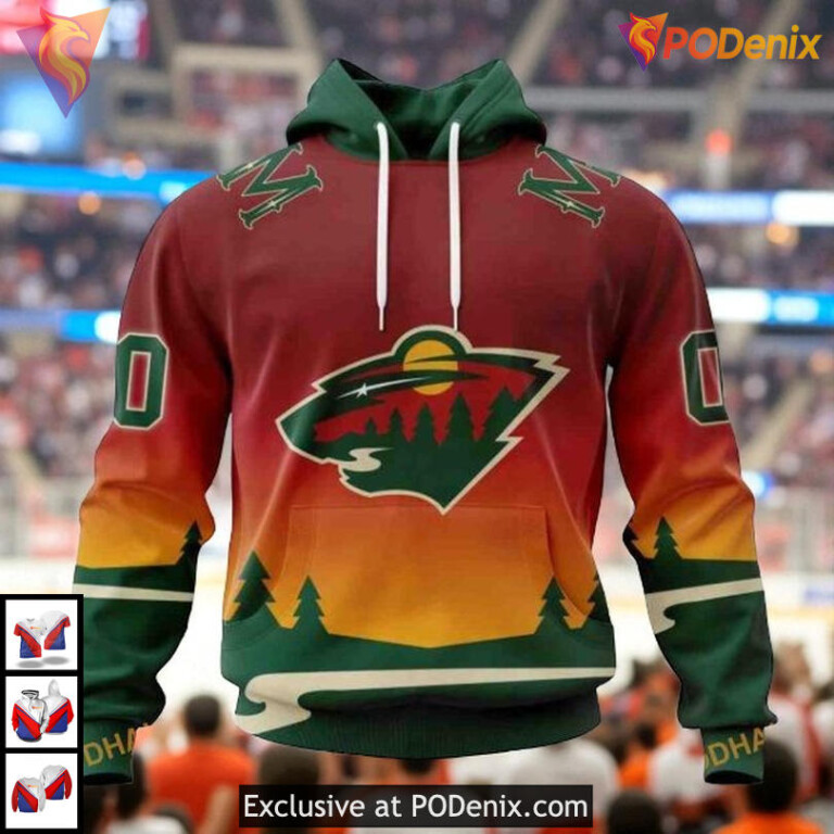 Gradient Series New Concept NHL Minnesota Wild Youth Hoodie Custom 3D
