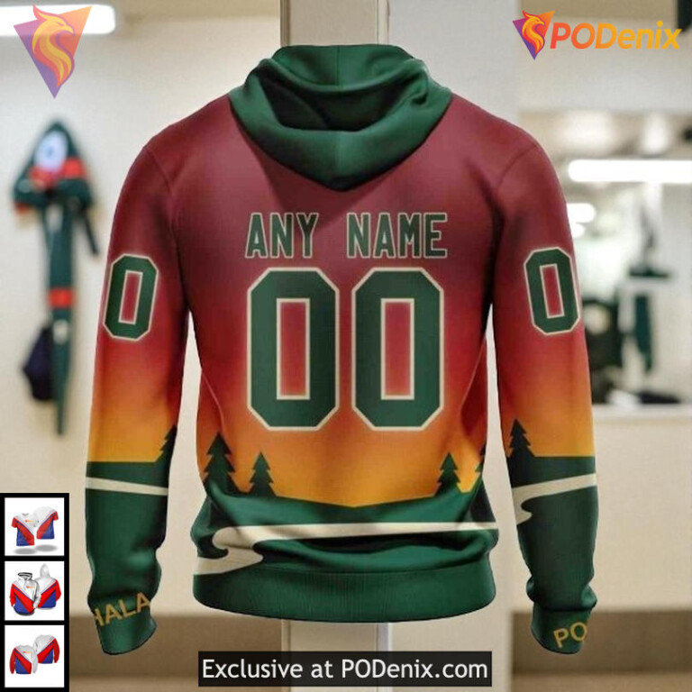 Gradient Series New Concept NHL Minnesota Wild Youth Hoodie Custom 3D - 1