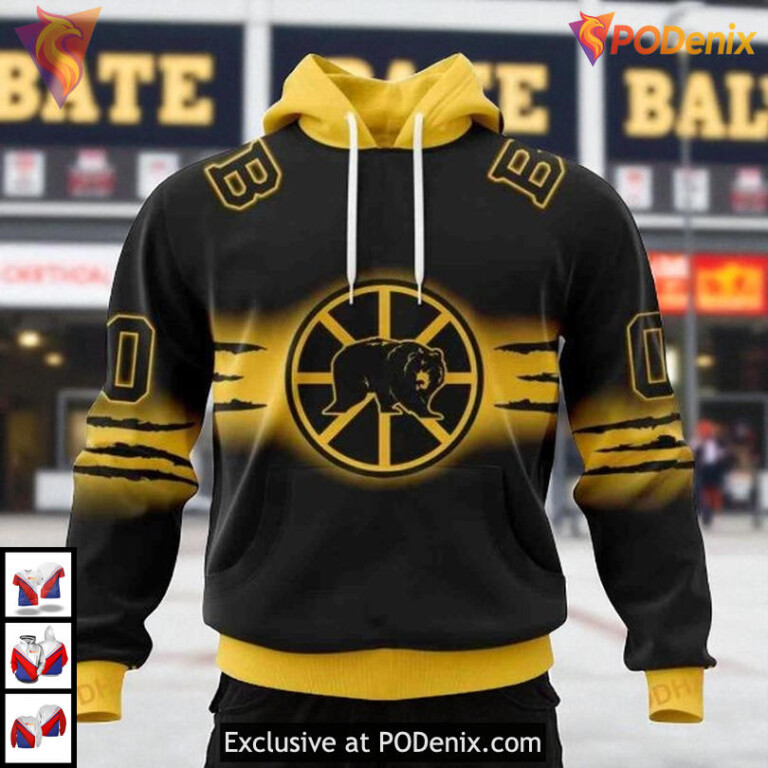Gradient Series NHL Custom Boston Bruins Hoodie 3D Exclusive New Design