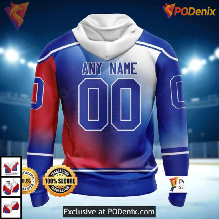 Gradient Style Sweatshirt Personalized Custom Name New York Rangers Hoodie 3D - 1