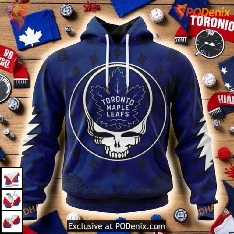Grateful Dead Art Toronto Maple Leafs Holiday Hoodie, NHL 3D Clothing