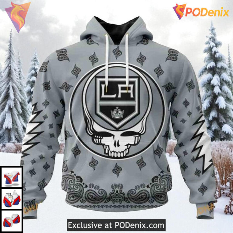 Grateful Dead Band Concept Custom Los Angeles Kings Sweatshirt Hoodie NHL 3D