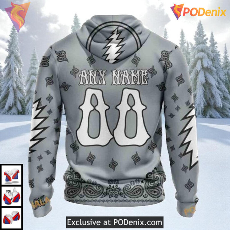 Grateful Dead Band Concept Custom Los Angeles Kings Sweatshirt Hoodie NHL 3D - 1