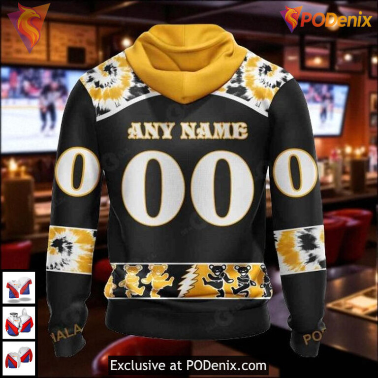 Grateful Dead Design NHL Boston Bruins Vintage Hoodie 3D Shirt Edition - 1
