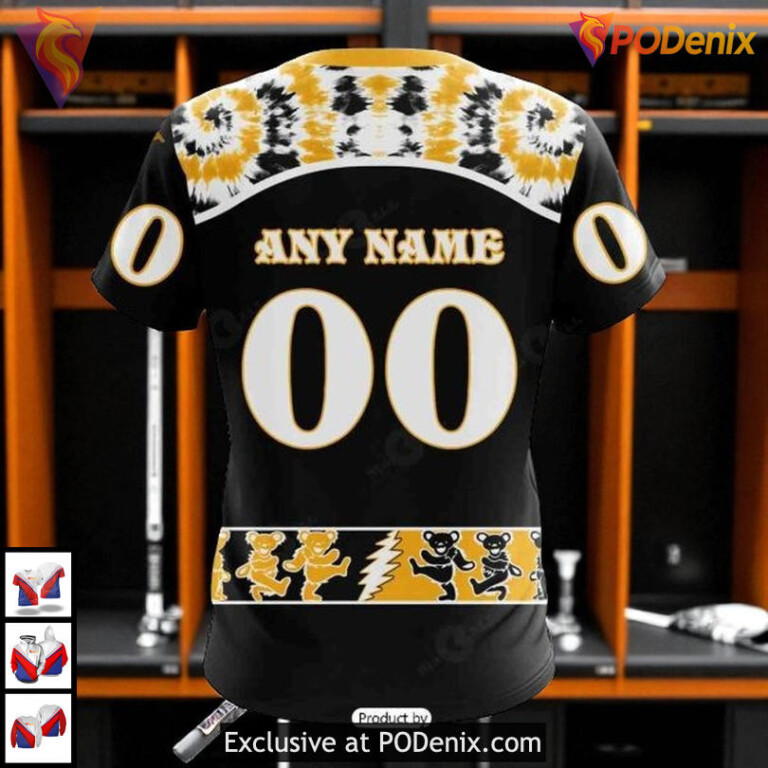 Grateful Dead Design NHL Boston Bruins Vintage Hoodie 3D Shirt Edition - 3