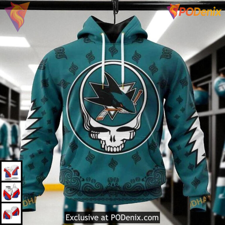 Grateful Dead Inspired Artwork Custom San Jose Sharks Unisex Hoodie 3D