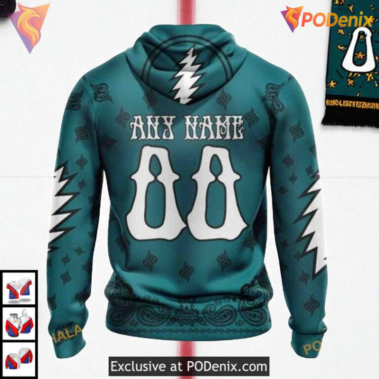 Grateful Dead Inspired Artwork Custom San Jose Sharks Unisex Hoodie 3D - 1