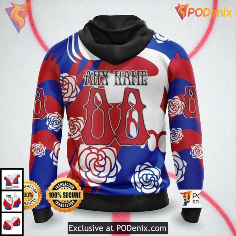 Grateful Dead NHL Merch Custom Custom Number New York Rangers Hoodie 3D - 1