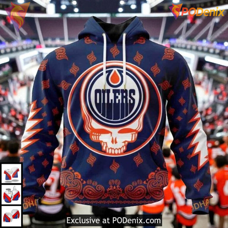 Grateful Dead Rock Band Artwork Custom NHL Edmonton Oilers 3D Hoodie