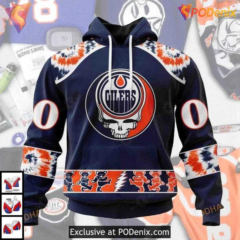 Grateful Dead Rock Band Artwork Personalized Edmonton Oilers Hoodie 3D