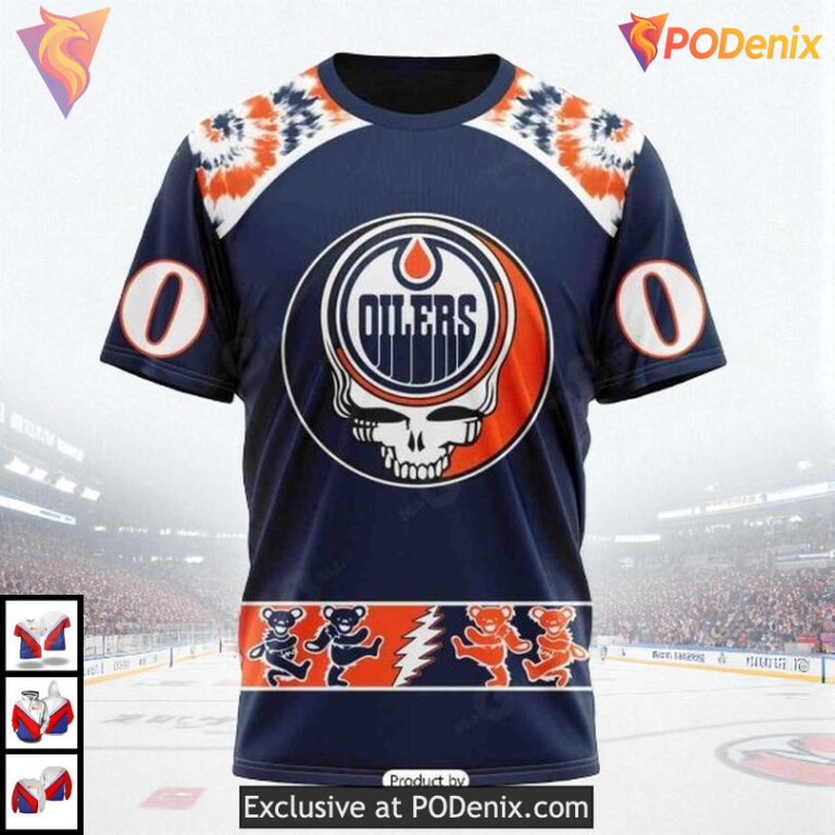 Grateful Dead Rock Band Artwork Personalized Edmonton Oilers Hoodie 3D - 2