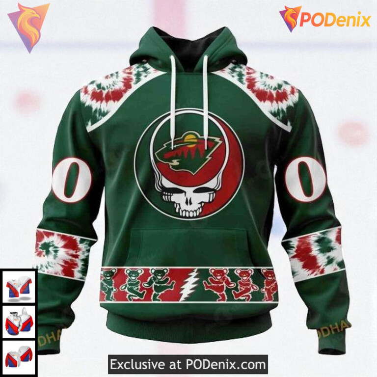 Grateful Dead Rock Band Artwork Personalized Minnesota Wild Hoodie 3D NHL