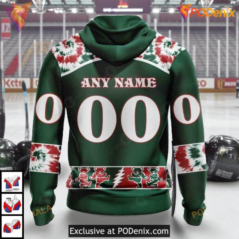 Grateful Dead Rock Band Artwork Personalized Minnesota Wild Hoodie 3D NHL - 1