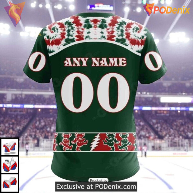 Grateful Dead Rock Band Artwork Personalized Minnesota Wild Hoodie 3D NHL - 3