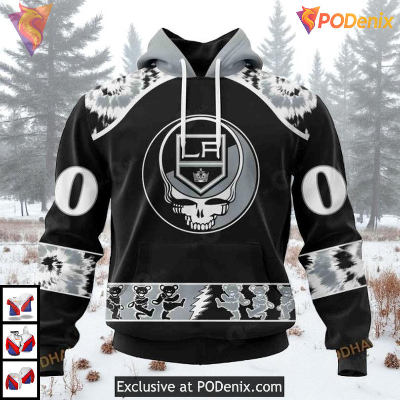 Grateful Dead Rock Band Graphic Personalized Los Angeles Kings Hoodie 3D NHL Grateful Dead Rock Band Graphic Personalized Los Angeles Kings Hoodie 3D NHL