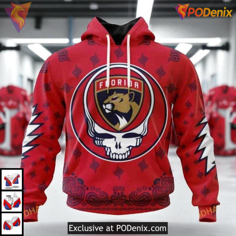 Grateful Dead Tribute Graphic Custom Florida Panthers 3D Hoodie Sweatshirt