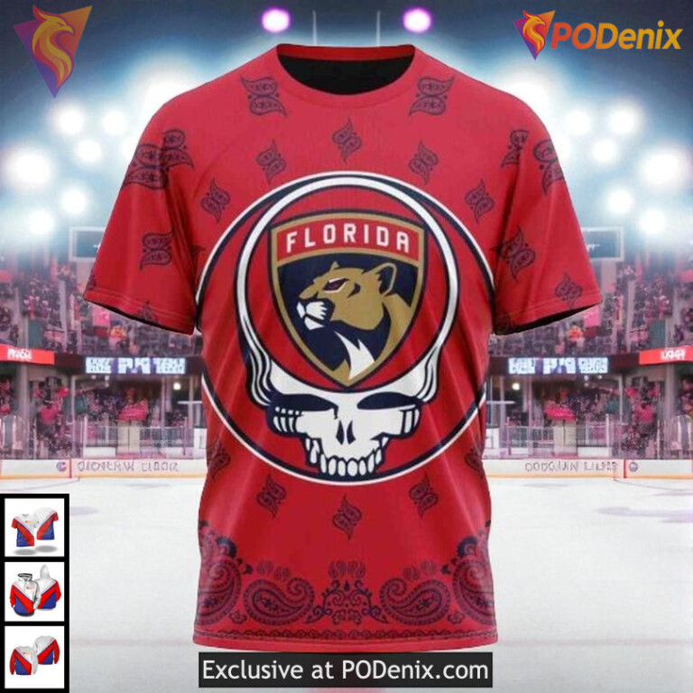 Grateful Dead Tribute Graphic Custom Florida Panthers 3D Hoodie Sweatshirt - 2