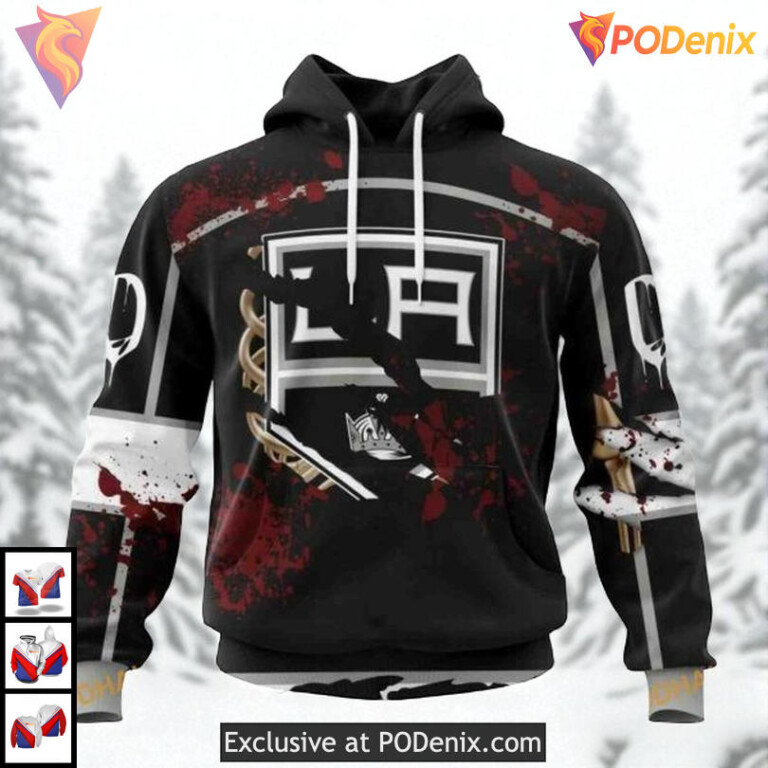 Halloween Ribs Costume Edition Custom Los Angeles Kings Graphic Hoodie NHL 3D