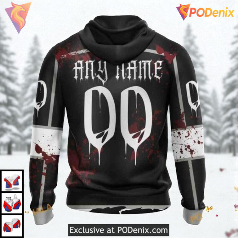 Halloween Ribs Costume Edition Custom Los Angeles Kings Graphic Hoodie NHL 3D - 1