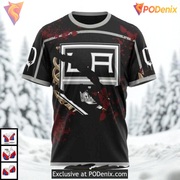 Halloween Ribs Costume Edition Custom Los Angeles Kings Graphic Hoodie NHL 3D - 2