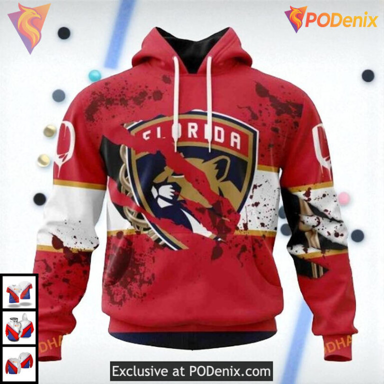 Halloween Ribs Costume Jersey Custom Retro Florida Panthers Hoodie NHL 3D
