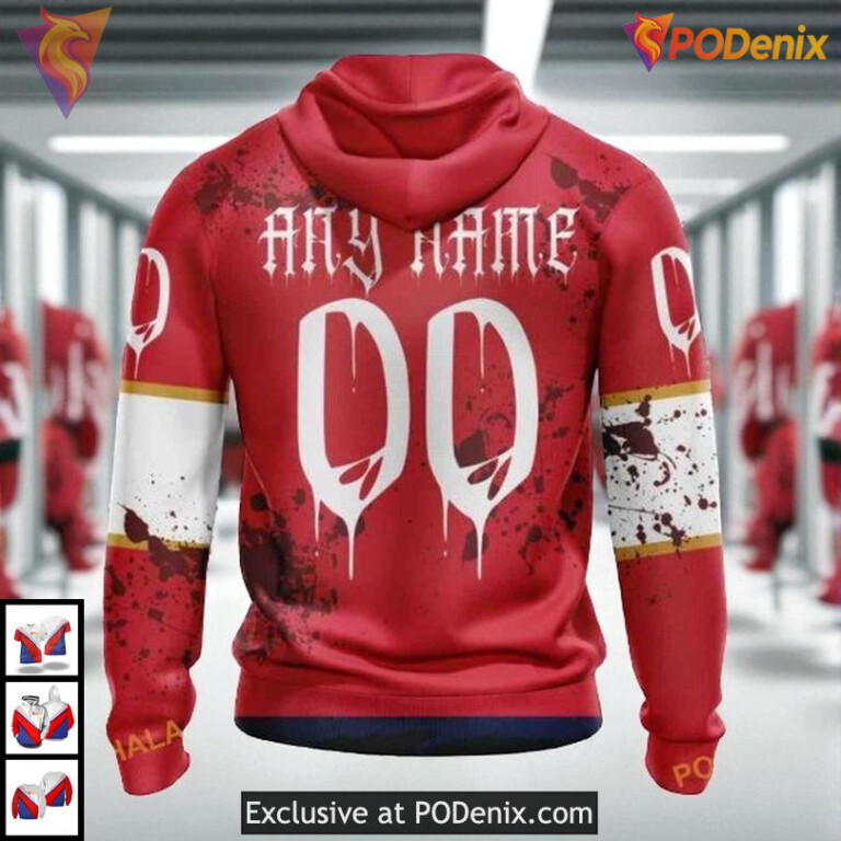 Halloween Ribs Costume Jersey Custom Retro Florida Panthers Hoodie NHL 3D - 1