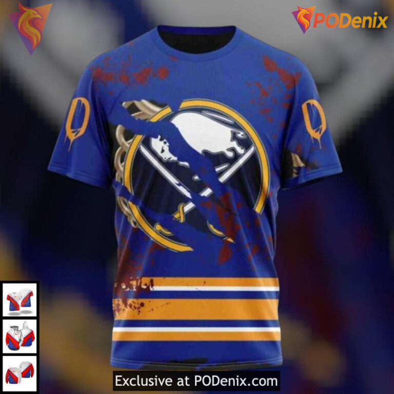 Halloween Ribs Costume Jersey NHL Buffalo Sabres 3D Hoodie Special Design - 2