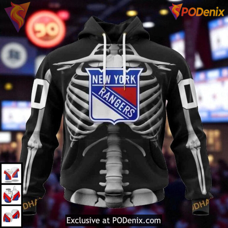 Halloween Skeleton Costume Custom New York Rangers All Over Print Hoodie 3D