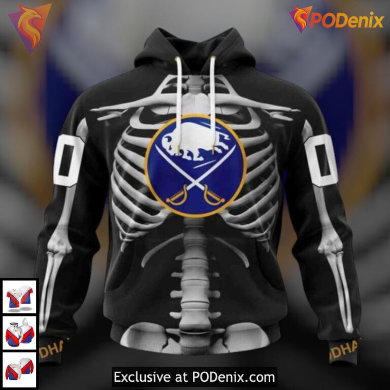 Halloween Skeleton Costume Idea NHL Buffalo Sabres Full Print Hoodie Unique 3D