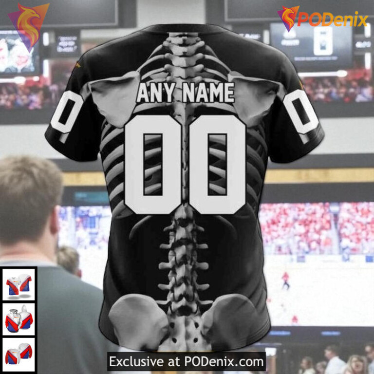 Halloween Skeleton Costume Idea NHL Custom Name Edmonton Oilers Hoodie 3D - 3