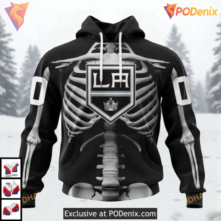 Halloween Skeleton Costume Style Custom Los Angeles Kings Unisex Hoodie NHL 3D