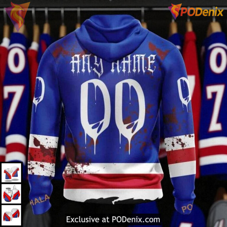 Halloween Theme New York Rangers Pullover Hoodie, Custom NHL 3D Design - 1