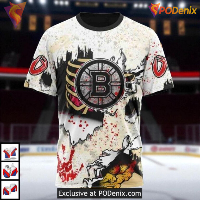 Halloween Zombie Style NHL Boston Bruins Hoodie 3D Spooky Festival Design - 2