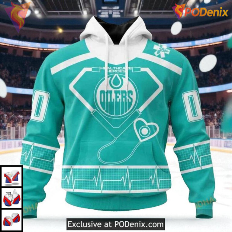 Healthcare Heroes Appreciation Edition NHL Vintage Edmonton Oilers Hoodie 3D