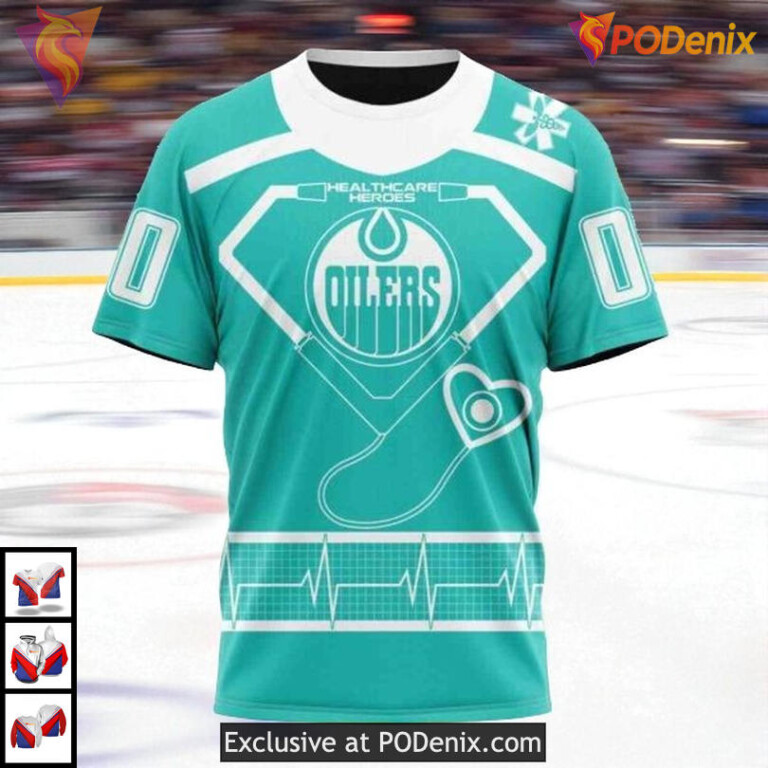 Healthcare Heroes Appreciation NHL Vintage Edmonton Oilers Hoodie 3D - 2
