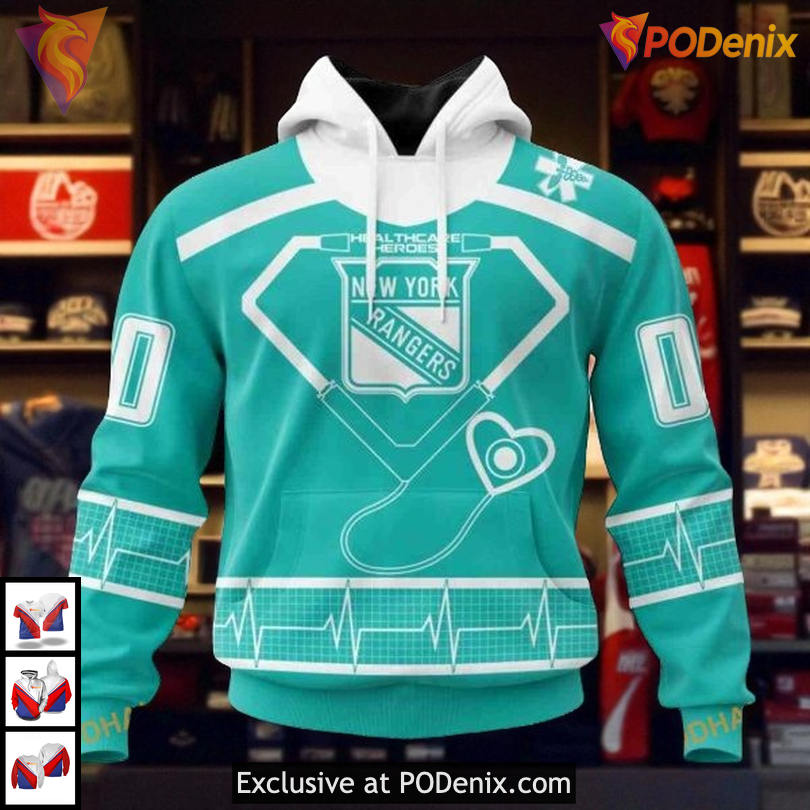 Healthcare Heroes Full Print New York Rangers Hoodie, Custom NHL 3D Gear Healthcare Heroes Full Print New York Rangers Hoodie, Custom NHL 3D Gear