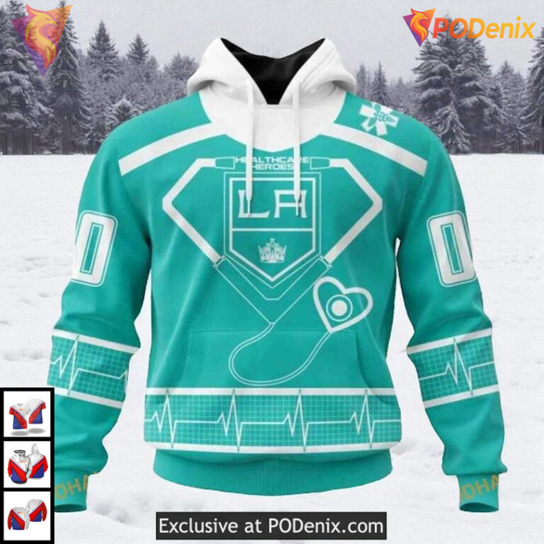 Healthcare Heroes Honoring Design Custom Retro Los Angeles Kings Hoodie NHL 3D