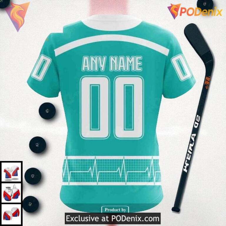 Healthcare Heroes Tribute Custom NHL San Jose Sharks Youth Hoodie 3D - 3