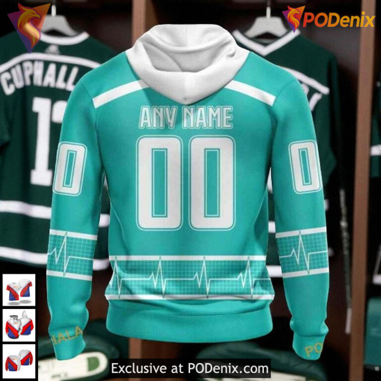 Healthcare Heroes Tribute Design Custom San Jose Sharks Holiday Hoodie 3D - 1