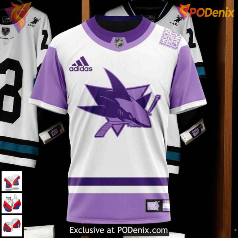 Hockey Fight Cancer 2025 Custom NHL Personalized San Jose Sharks Hoodie 3D - 2