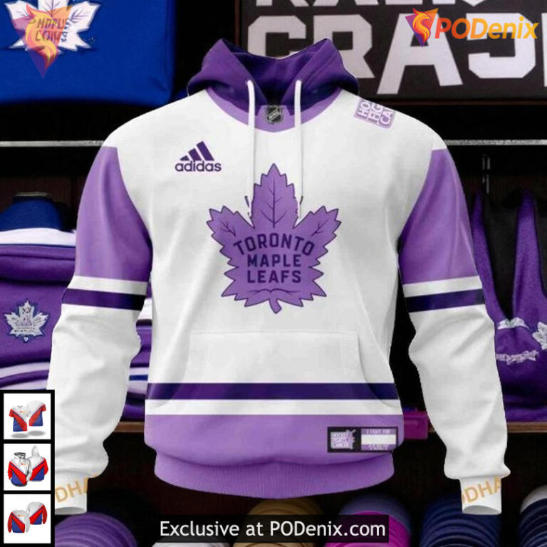 Hockey Fight Cancer 2025 Toronto Maple Leafs Hoodie Custom NHL 3D Style