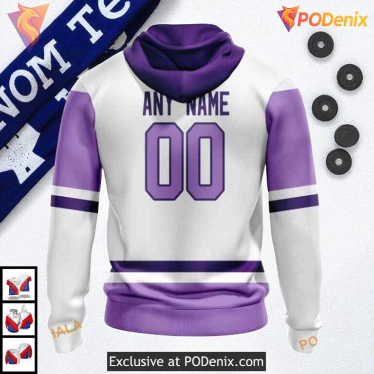 Hockey Fight Cancer 2025 Toronto Maple Leafs Hoodie Custom NHL 3D Style - 1